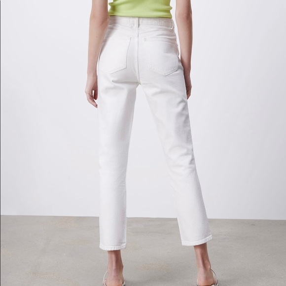 White Zara slim fit high rise jeans - Picture 4 of 5